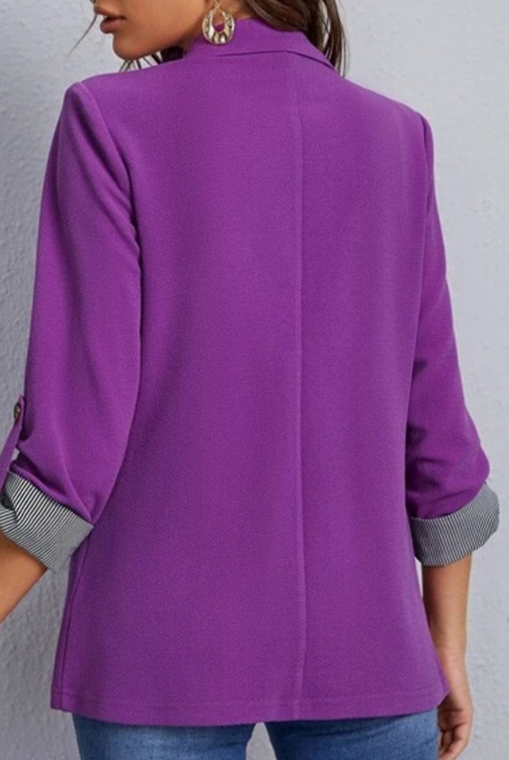 Lapel Collar Roll-Tab Sleeve Blazer-Krush Kandy, Women's Online Fashion Boutique Located in Phoenix, Arizona (Scottsdale Area)