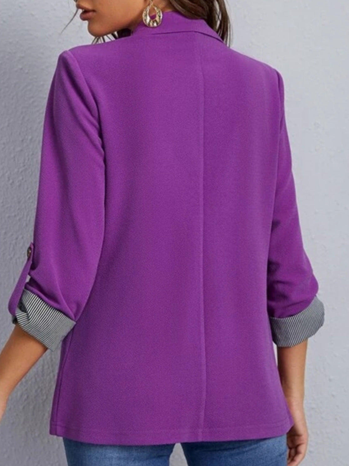 Lapel Collar Roll-Tab Sleeve Blazer-Krush Kandy, Women's Online Fashion Boutique Located in Phoenix, Arizona (Scottsdale Area)