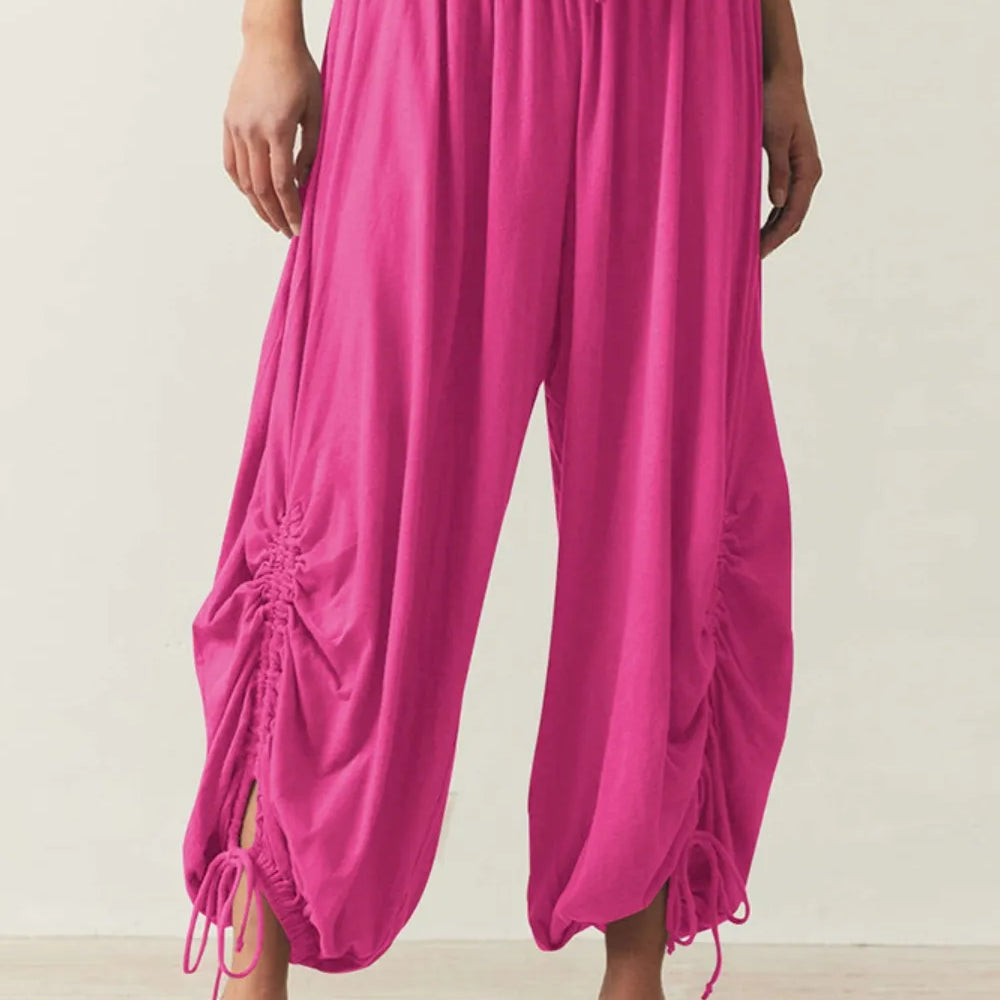 Drawstring Ruched Pants-Krush Kandy, Women's Online Fashion Boutique Located in Phoenix, Arizona (Scottsdale Area)
