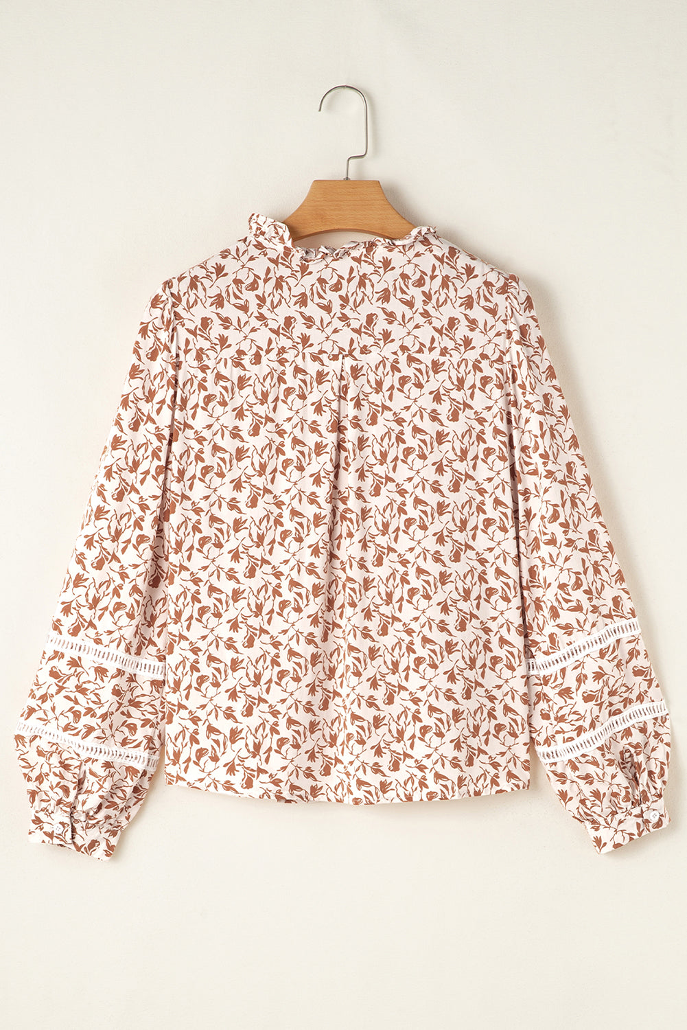 Brown Floral Button-Front Blouse-Long Sleeve Tops-Krush Kandy, Women's Online Fashion Boutique Located in Phoenix, Arizona (Scottsdale Area)