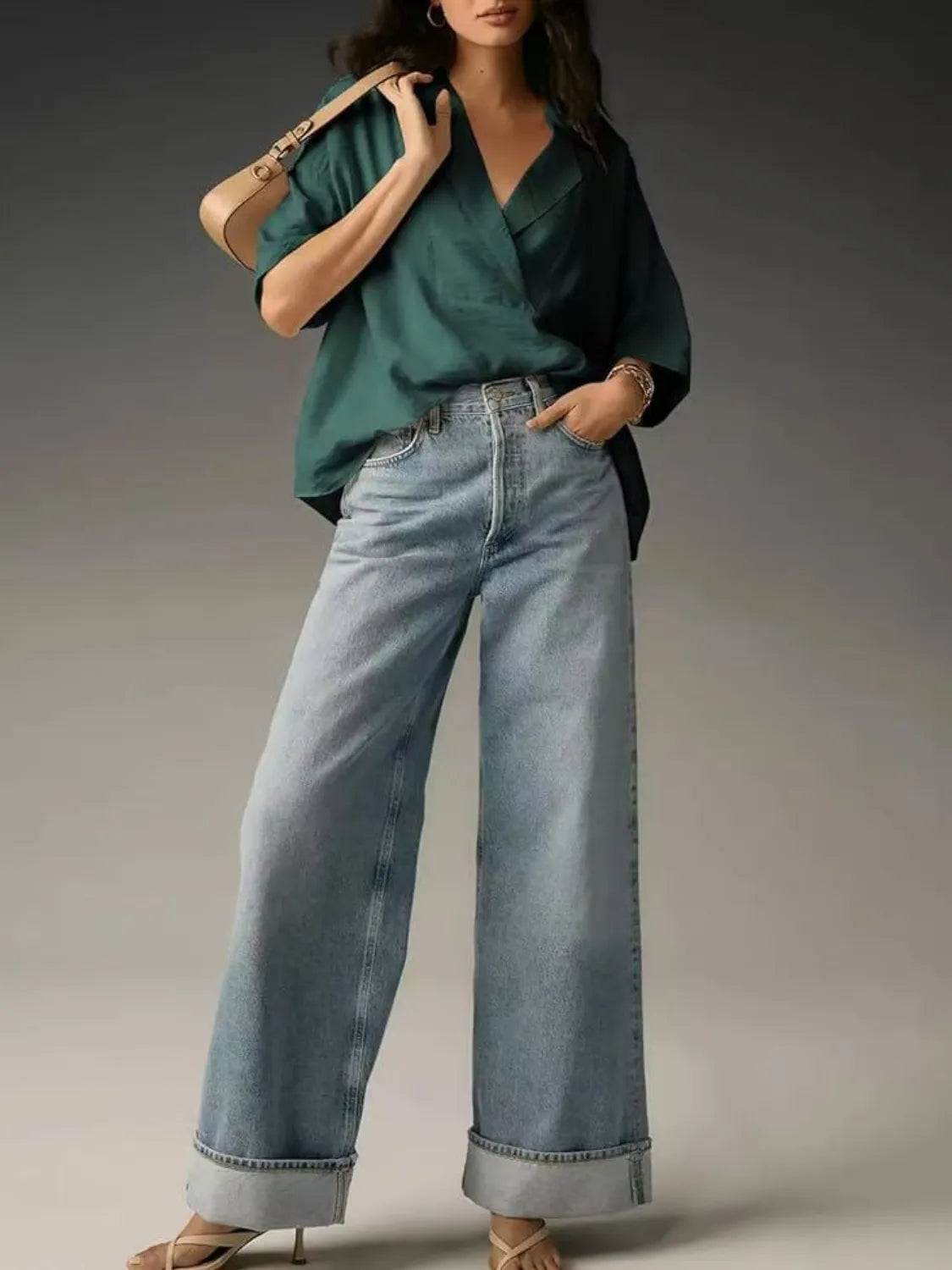 Collared Neck Half Sleeve Blouse-Krush Kandy, Women's Online Fashion Boutique Located in Phoenix, Arizona (Scottsdale Area)