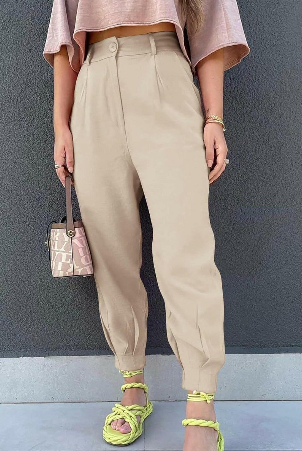 High Waist Cropped Pants-Krush Kandy, Women's Online Fashion Boutique Located in Phoenix, Arizona (Scottsdale Area)