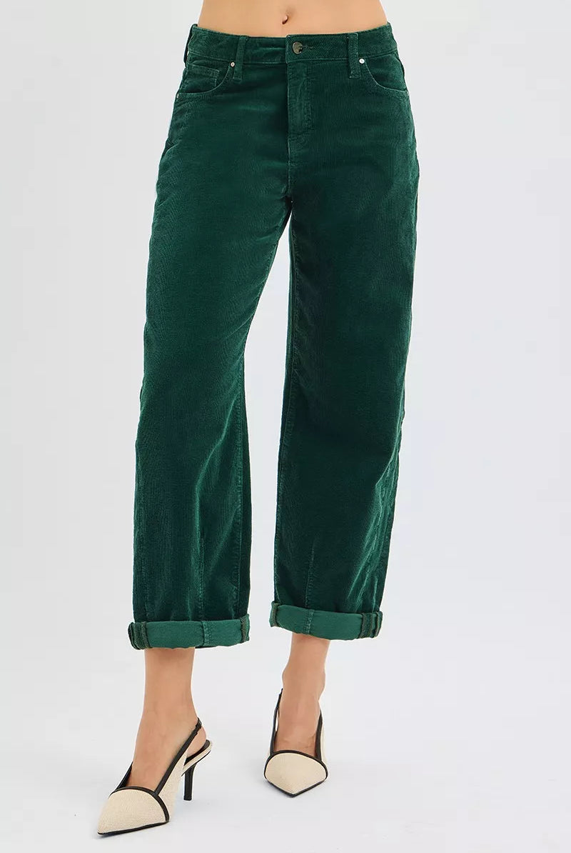 RISEN High Rise Crop Barrel Cordurory Pants-pants-Krush Kandy, Women's Online Fashion Boutique Located in Phoenix, Arizona (Scottsdale Area)