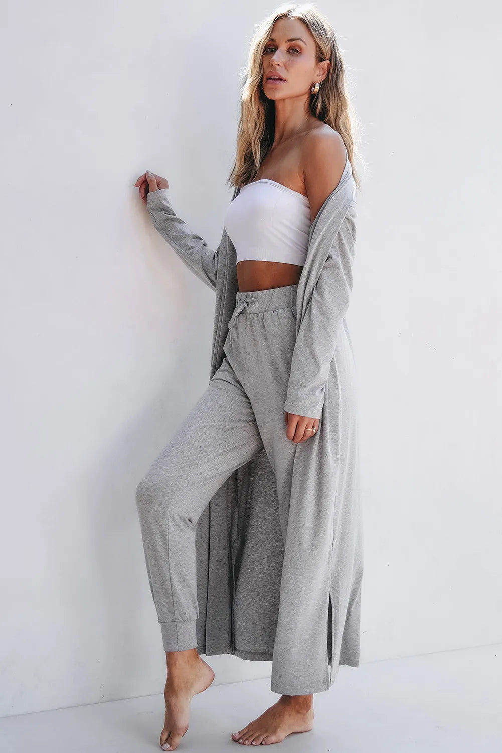 Open Front Long Sleeve Cardigan and Pants Lounge Set-Krush Kandy, Women's Online Fashion Boutique Located in Phoenix, Arizona (Scottsdale Area)