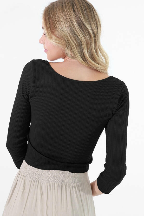 Peak-A-Boo, Sweatheart Crop Top-Long Sleeve Tops-Krush Kandy, Women's Online Fashion Boutique Located in Phoenix, Arizona (Scottsdale Area)