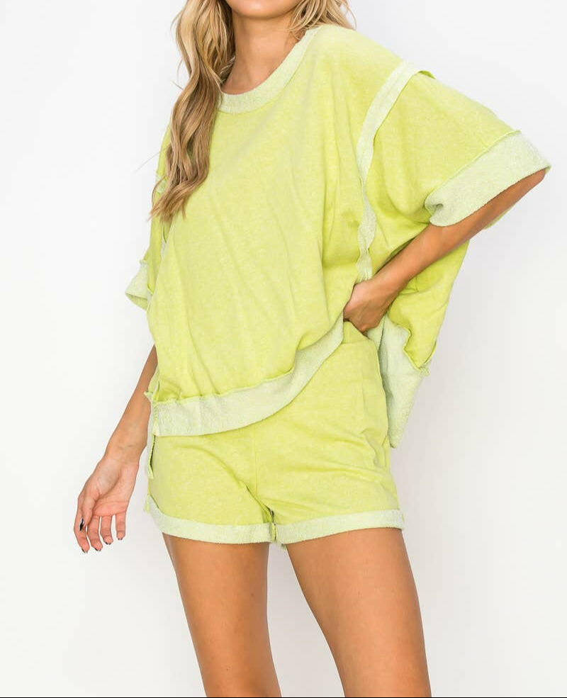 Oversize Reverse Contrast Banded Top-Tops-Krush Kandy, Women's Online Fashion Boutique Located in Phoenix, Arizona (Scottsdale Area)