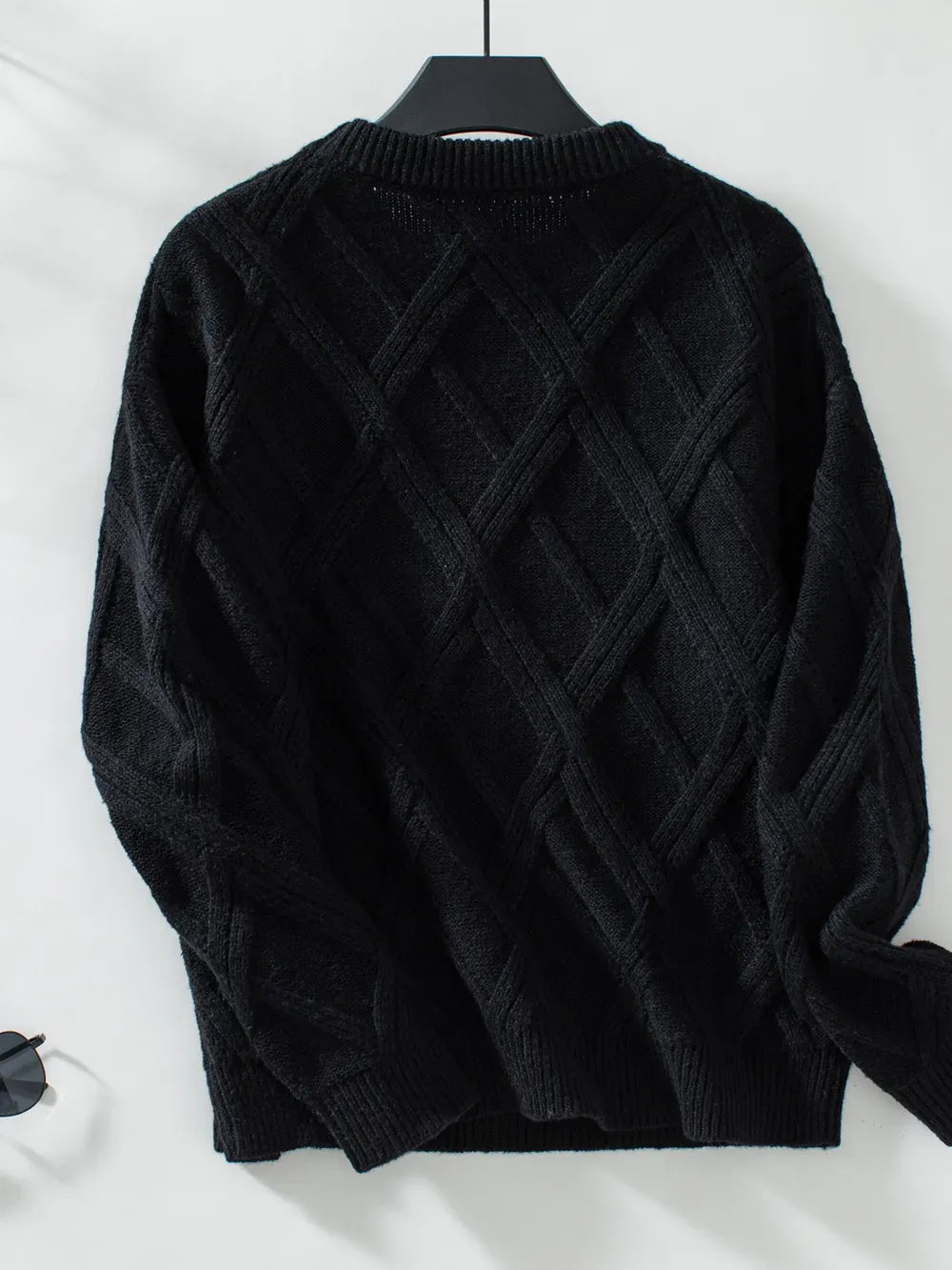 Geometric Round Neck Long Sleeve Sweater-Sweaters-Krush Kandy, Women's Online Fashion Boutique Located in Phoenix, Arizona (Scottsdale Area)