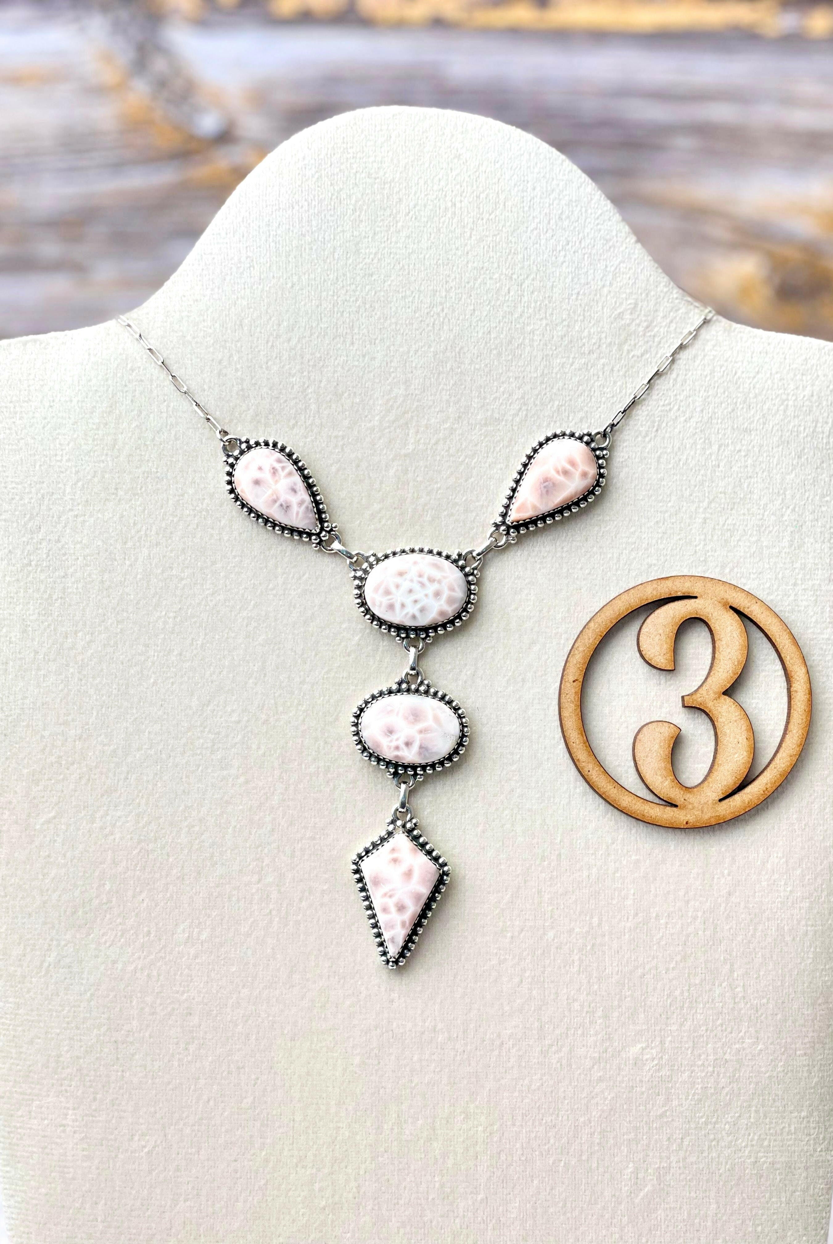 Pink Larimar Lariat Necklaces-Necklaces-Krush Kandy, Women's Online Fashion Boutique Located in Phoenix, Arizona (Scottsdale Area)