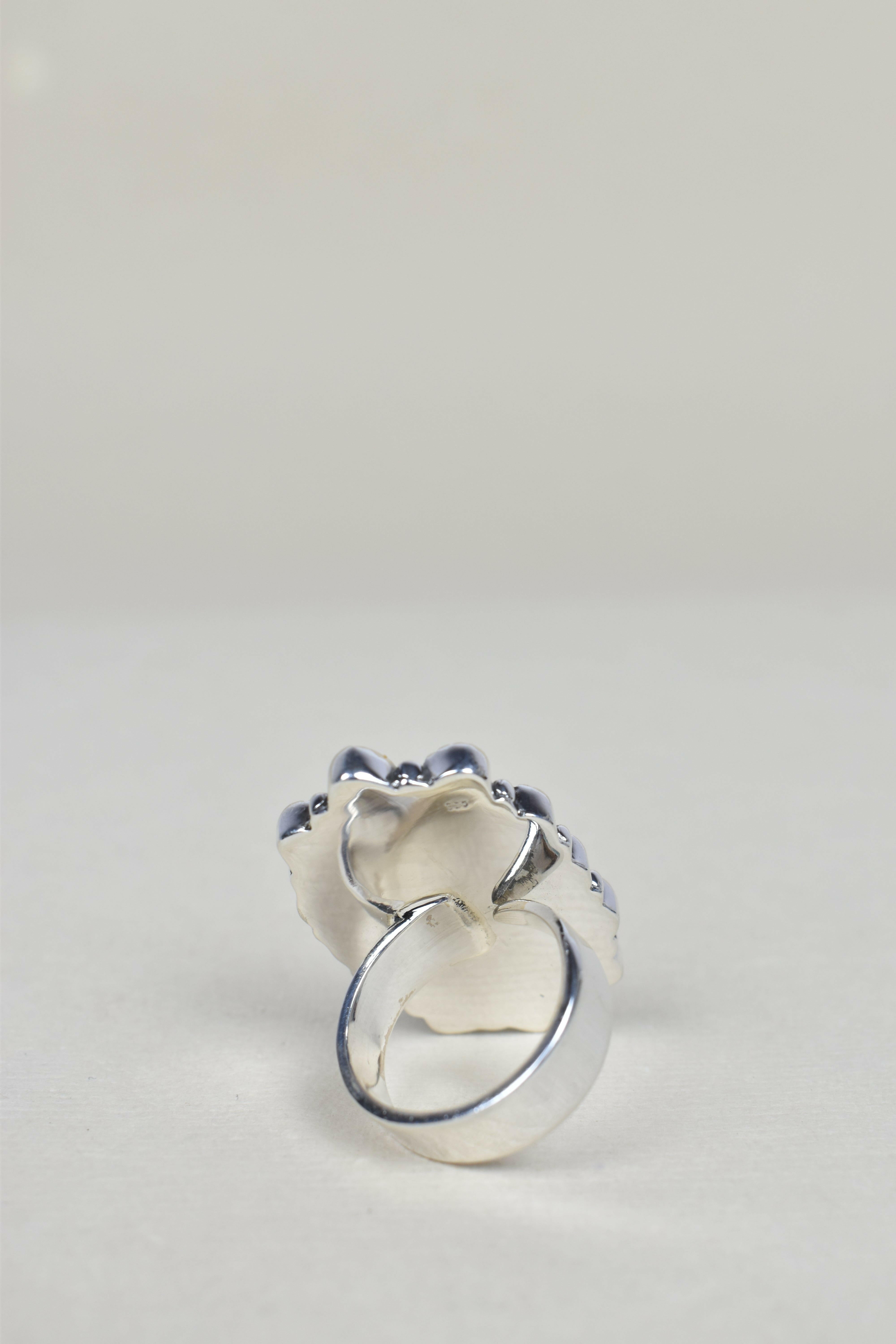 Dainty Long Blossom Cluster Opal Ring-Cluster Rings-Krush Kandy, Women's Online Fashion Boutique Located in Phoenix, Arizona (Scottsdale Area)