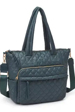 Jayna Quilted Nylon Tote-Purses & Bags-Krush Kandy, Women's Online Fashion Boutique Located in Phoenix, Arizona (Scottsdale Area)