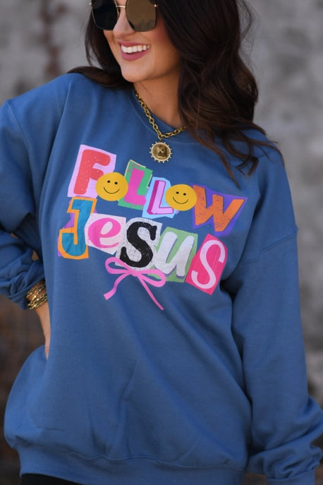 Follow Jesus Sweatshirt - MADE TO ORDER-Graphic Tees-Krush Kandy, Women's Online Fashion Boutique Located in Phoenix, Arizona (Scottsdale Area)