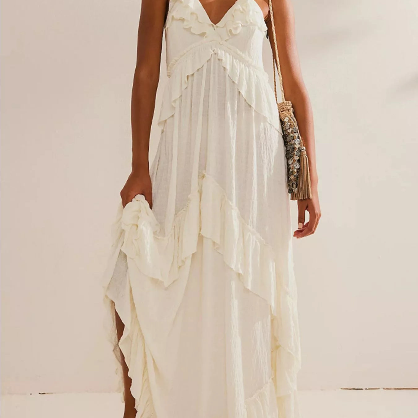 Ruffled Halter Neck Maxi Dress-Dresses-Krush Kandy, Women's Online Fashion Boutique Located in Phoenix, Arizona (Scottsdale Area)