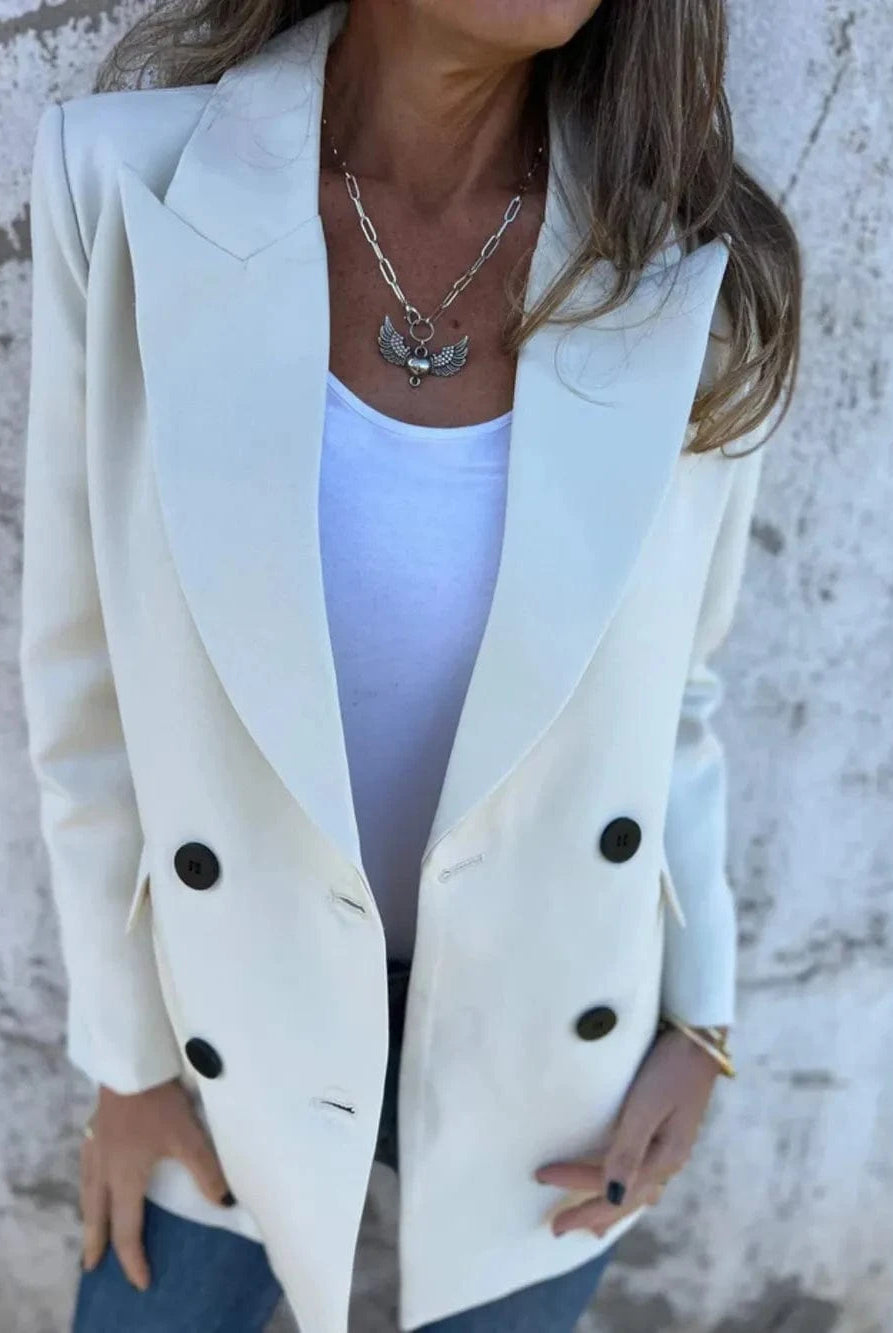 Full Size Collared Neck Long Sleeve Blazer-Blazers-Krush Kandy, Women's Online Fashion Boutique Located in Phoenix, Arizona (Scottsdale Area)