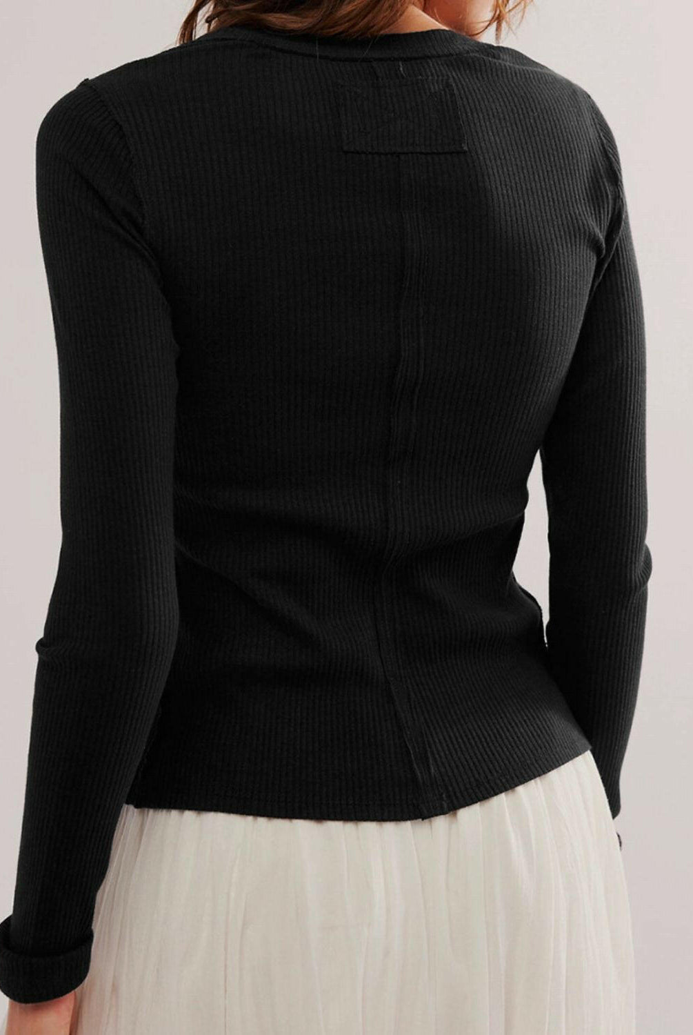 Ribbed Round Neck Long Sleeve Top-Krush Kandy, Women's Online Fashion Boutique Located in Phoenix, Arizona (Scottsdale Area)