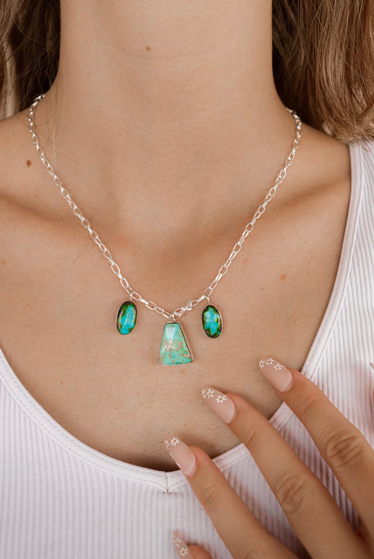 Three Stone Cluster Necklaces-Necklaces-Krush Kandy, Women's Online Fashion Boutique Located in Phoenix, Arizona (Scottsdale Area)