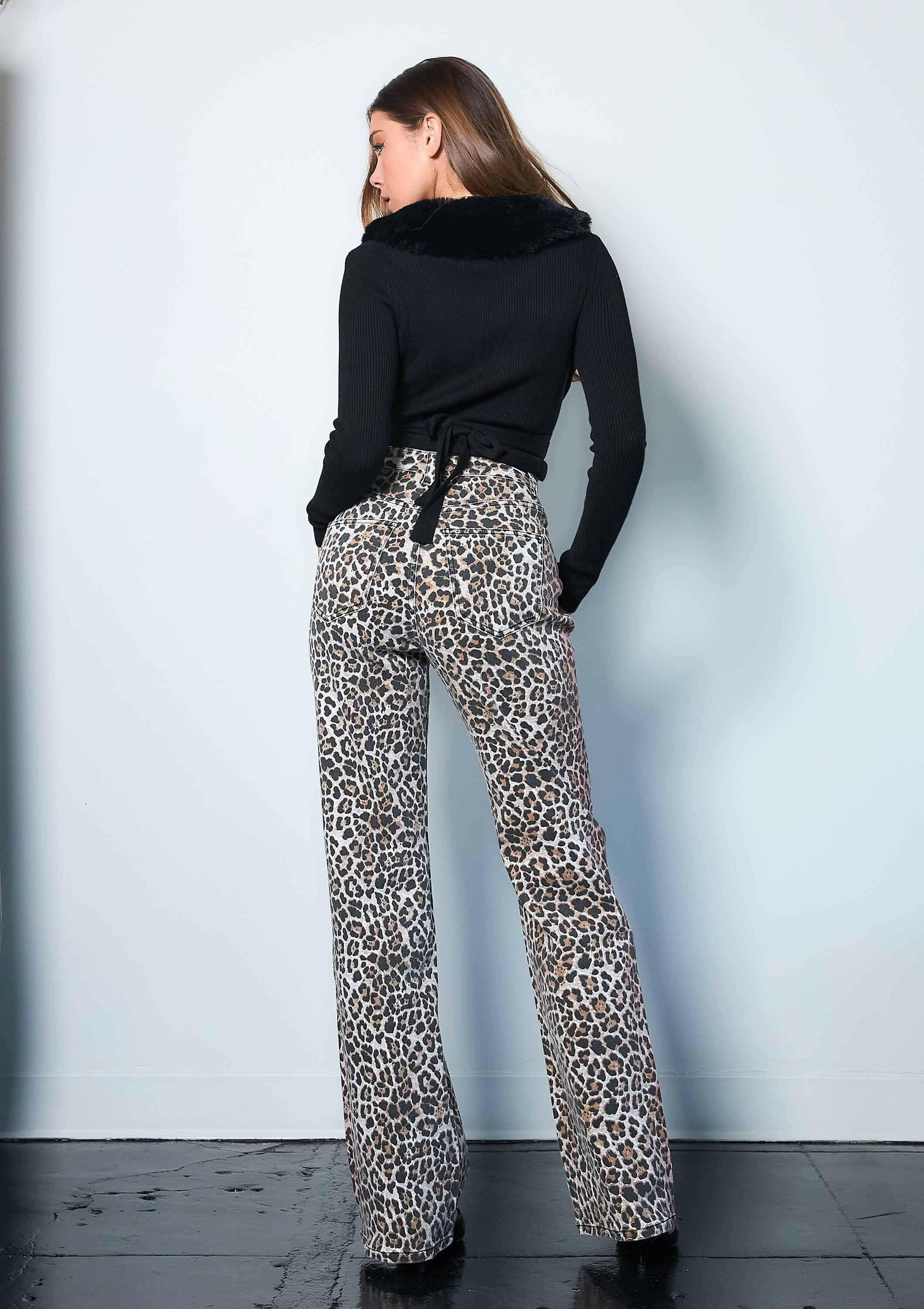 Leopard Wide Leg Jeans-Jeans-Krush Kandy, Women's Online Fashion Boutique Located in Phoenix, Arizona (Scottsdale Area)