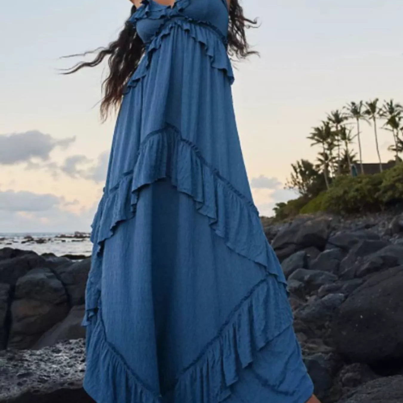 Ruffled Halter Neck Maxi Dress-Dresses-Krush Kandy, Women's Online Fashion Boutique Located in Phoenix, Arizona (Scottsdale Area)