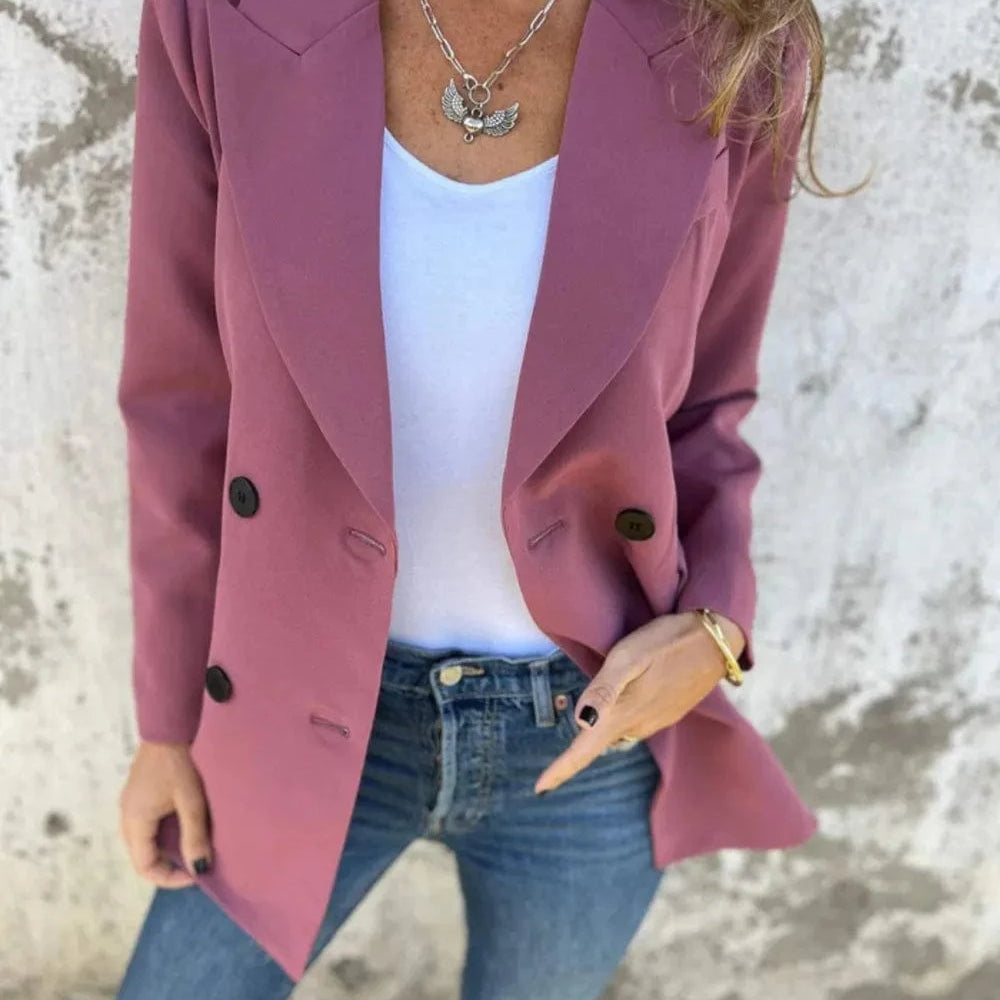 Full Size Collared Neck Long Sleeve Blazer-Blazers-Krush Kandy, Women's Online Fashion Boutique Located in Phoenix, Arizona (Scottsdale Area)