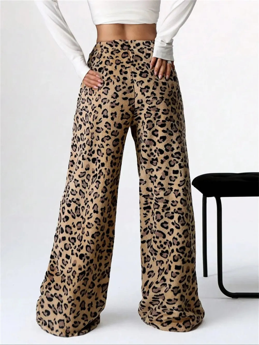 Leopard Wide Leg Plush Pants-Pants-Krush Kandy, Women's Online Fashion Boutique Located in Phoenix, Arizona (Scottsdale Area)