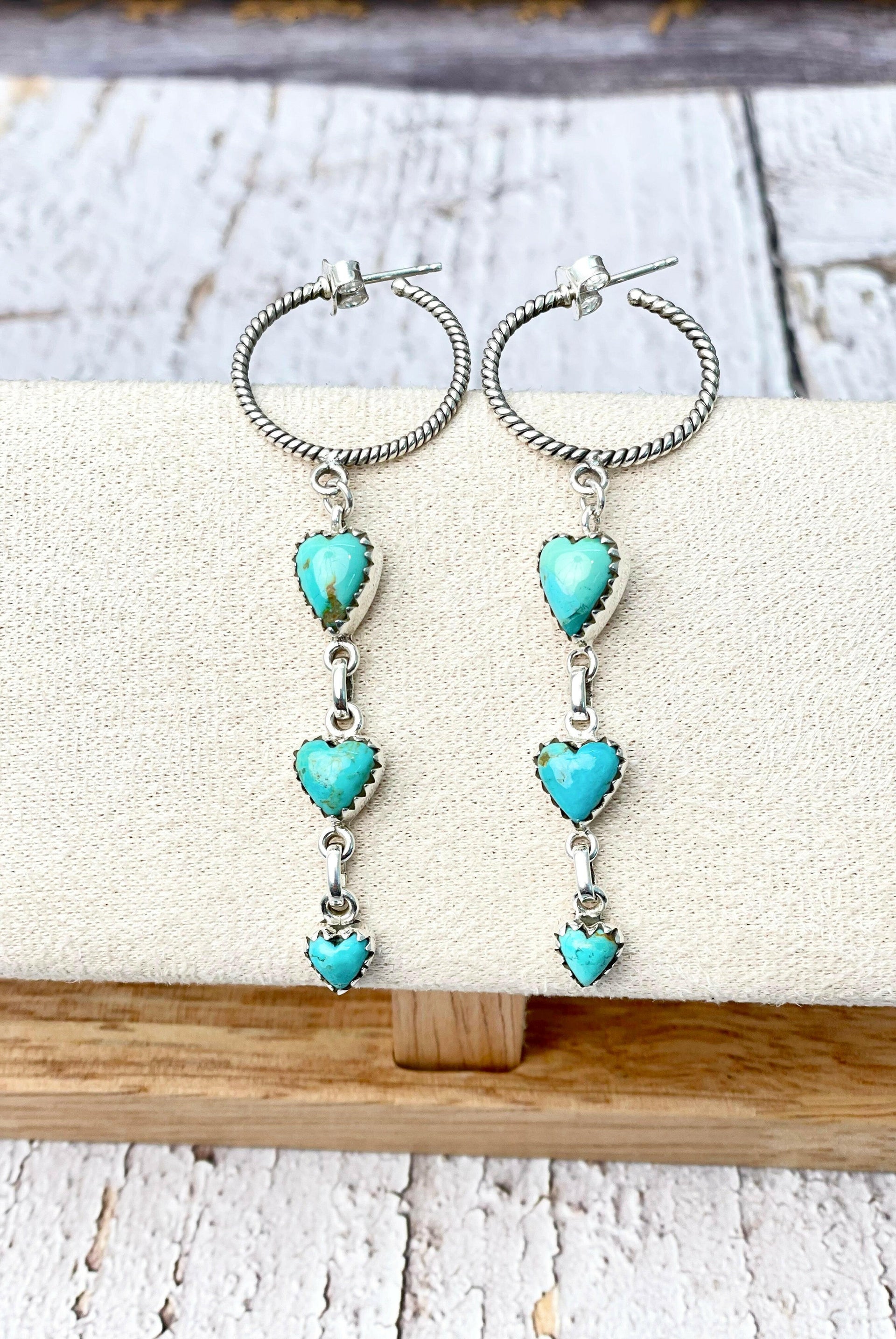 Heart Trail Stone Earrings-Earrings-Krush Kandy, Women's Online Fashion Boutique Located in Phoenix, Arizona (Scottsdale Area)