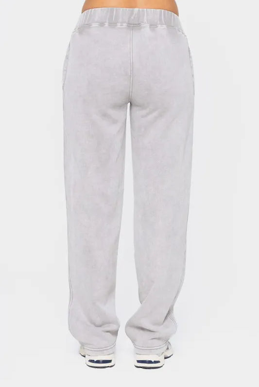 Mono B Elastic Waist Fleece Pants with Pockets-Pants-Krush Kandy, Women's Online Fashion Boutique Located in Phoenix, Arizona (Scottsdale Area)