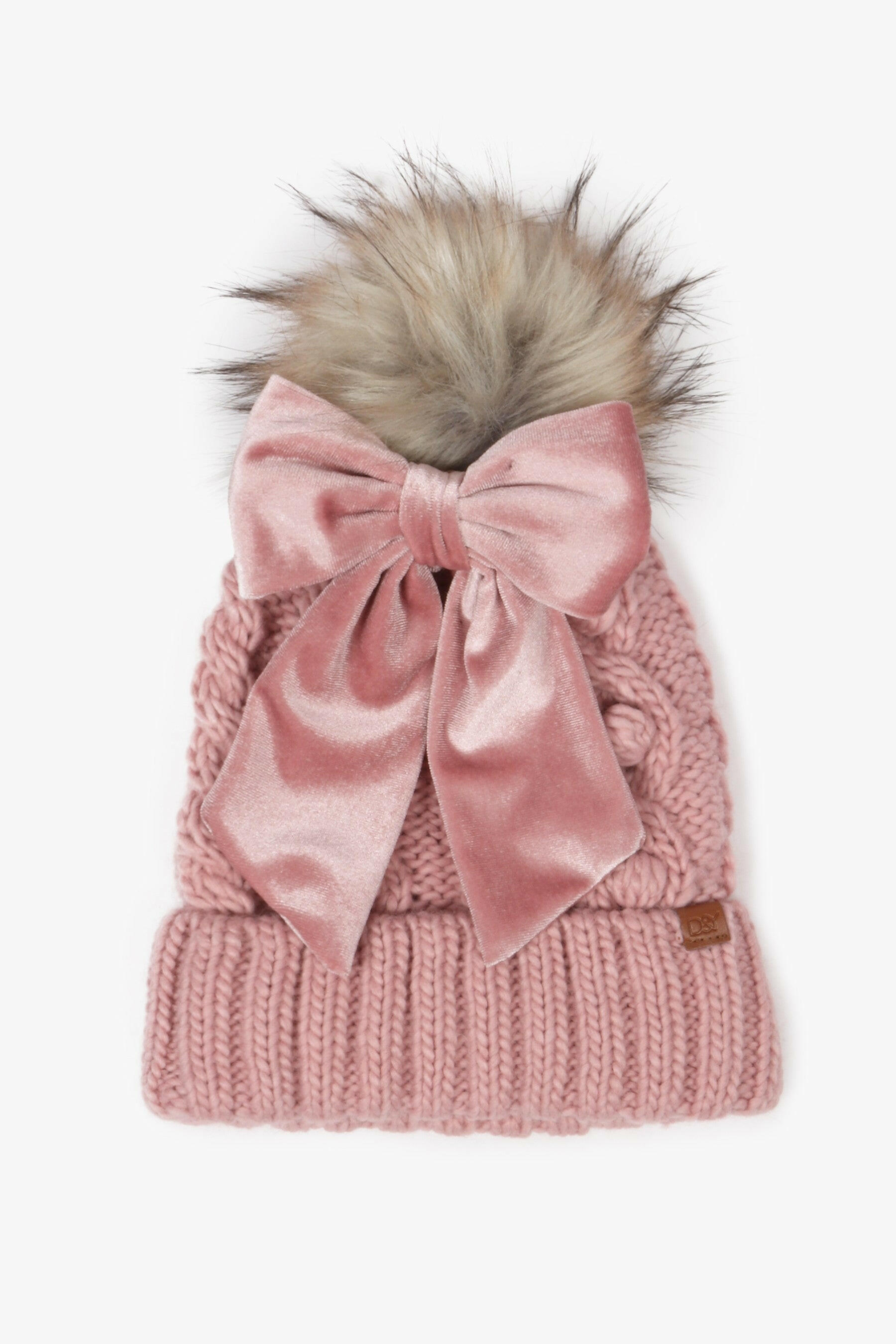 Snowbelle Convertible Bow Beanie-Hats-Krush Kandy, Women's Online Fashion Boutique Located in Phoenix, Arizona (Scottsdale Area)