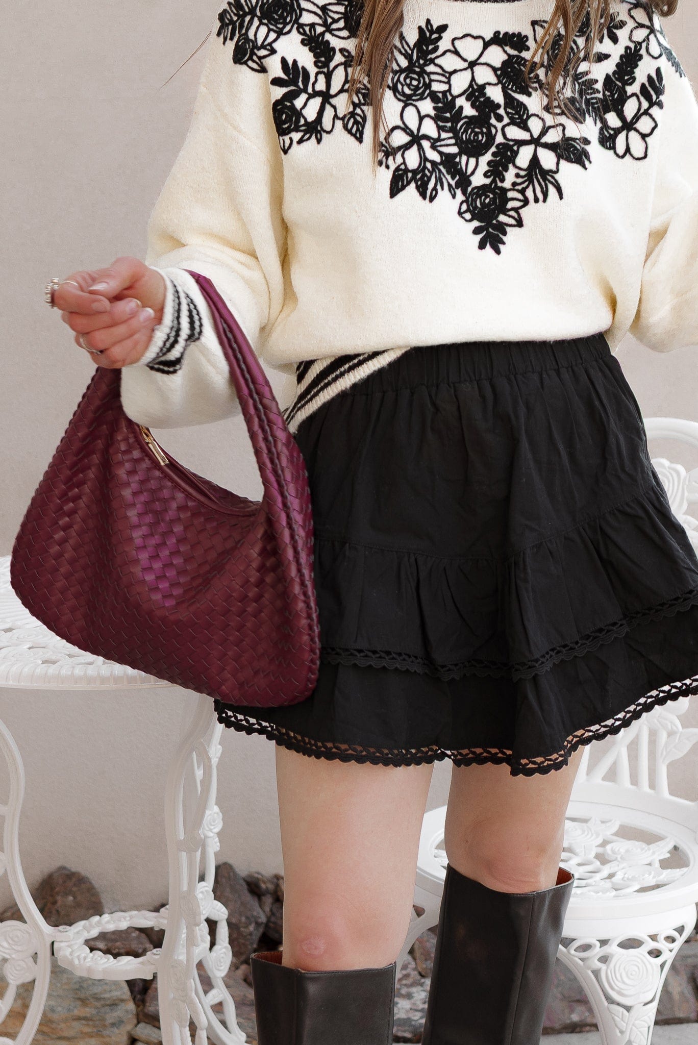 Delicate Viral Ruffle Lace Trim Skirt-Skirts-Krush Kandy, Women's Online Fashion Boutique Located in Phoenix, Arizona (Scottsdale Area)