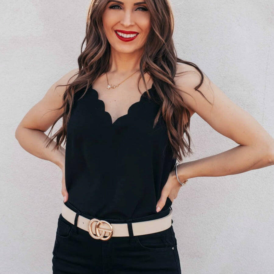 It's A Great Day Scalloped Tank | S-3X, 7 Colors-Tanks-Krush Kandy, Women's Online Fashion Boutique Located in Phoenix, Arizona (Scottsdale Area)