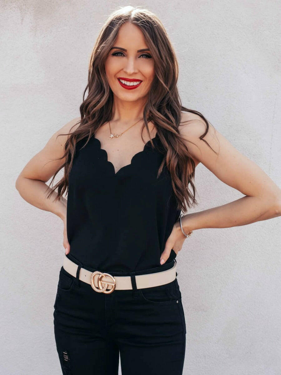 It's A Great Day Scalloped Tank | S-3X, 7 Colors-Tanks-Krush Kandy, Women's Online Fashion Boutique Located in Phoenix, Arizona (Scottsdale Area)