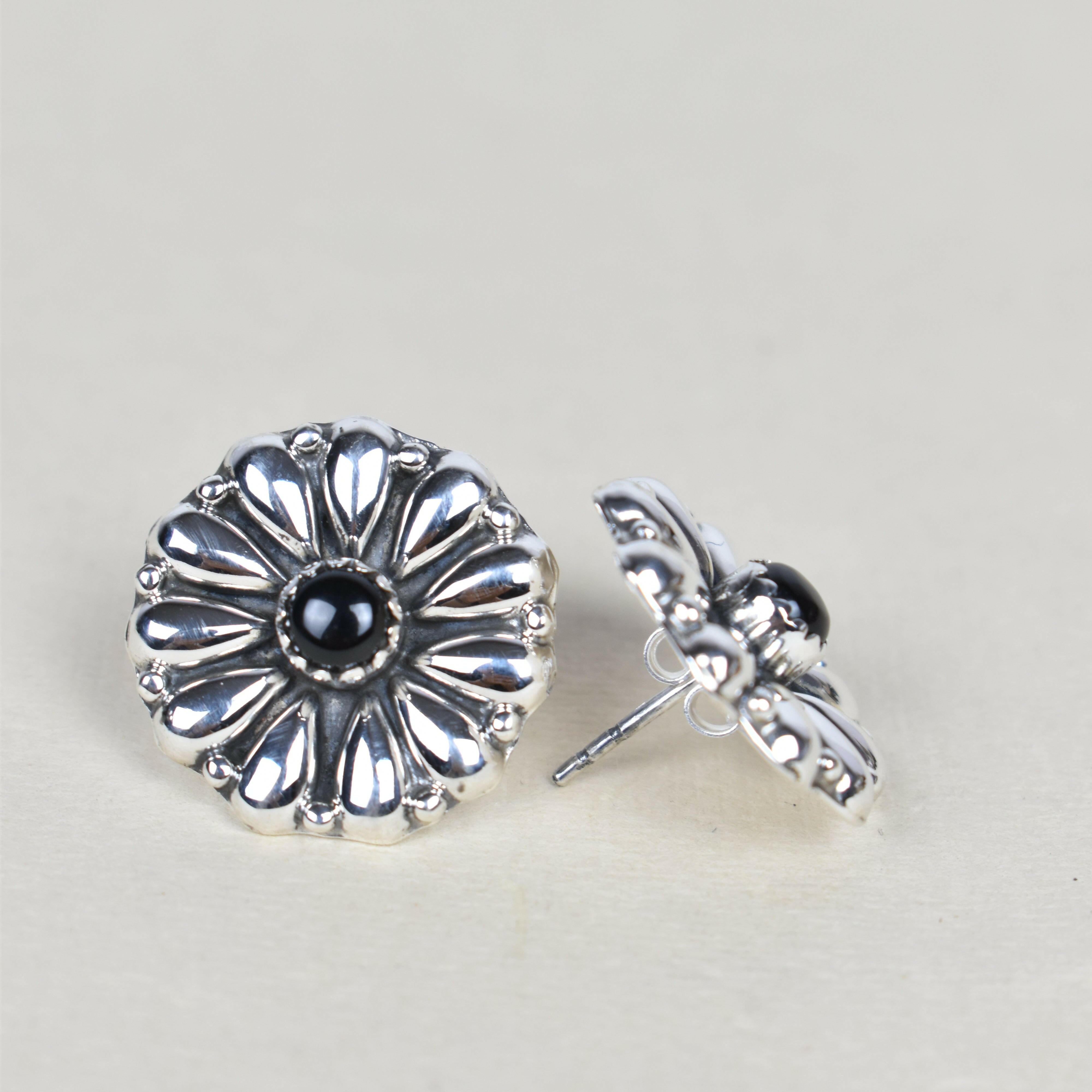 Sterling Silver Daisy Concho Stud Earrings-Stud Earrings-Krush Kandy, Women's Online Fashion Boutique Located in Phoenix, Arizona (Scottsdale Area)