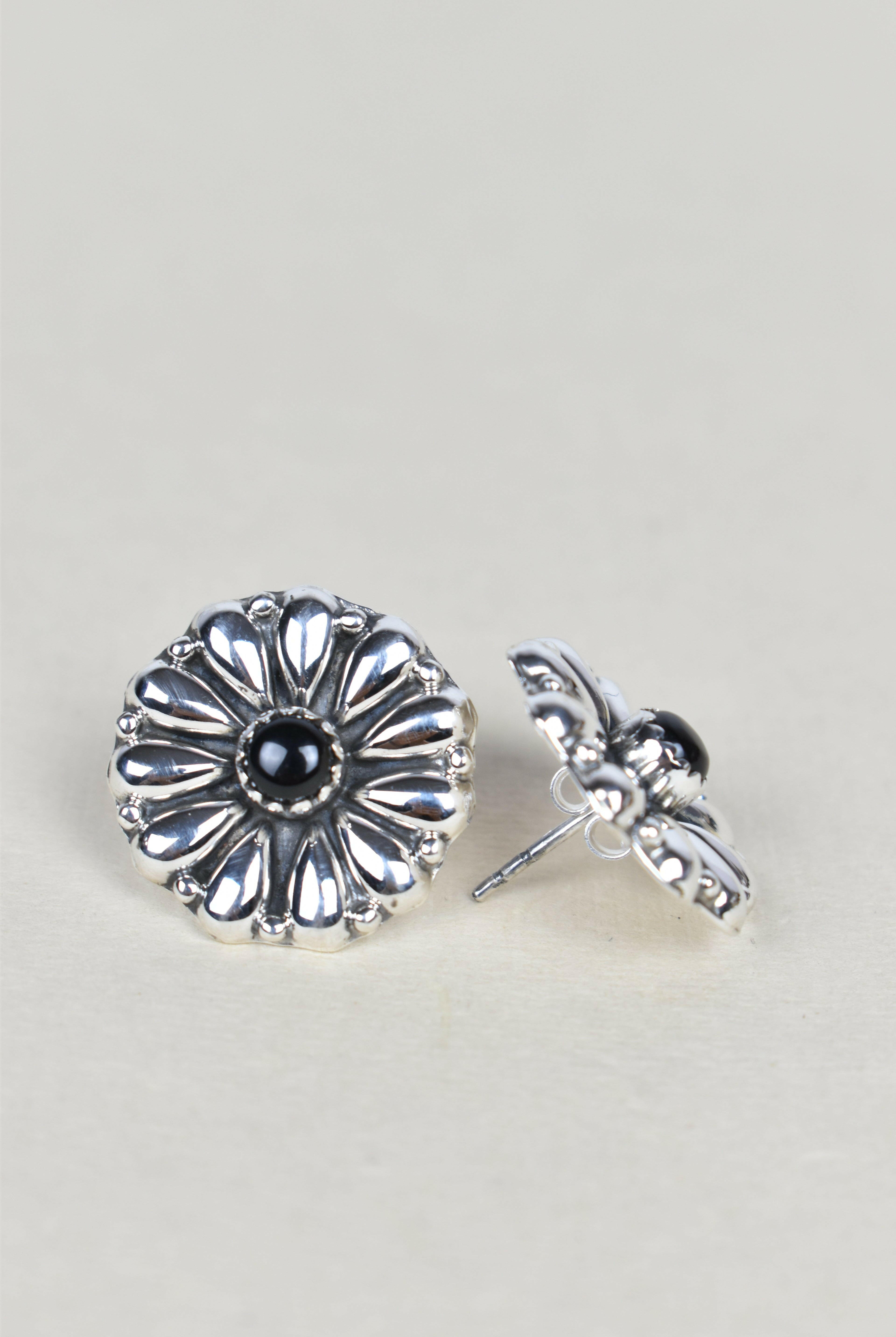 Sterling Silver Daisy Concho Stud Earrings-Stud Earrings-Krush Kandy, Women's Online Fashion Boutique Located in Phoenix, Arizona (Scottsdale Area)