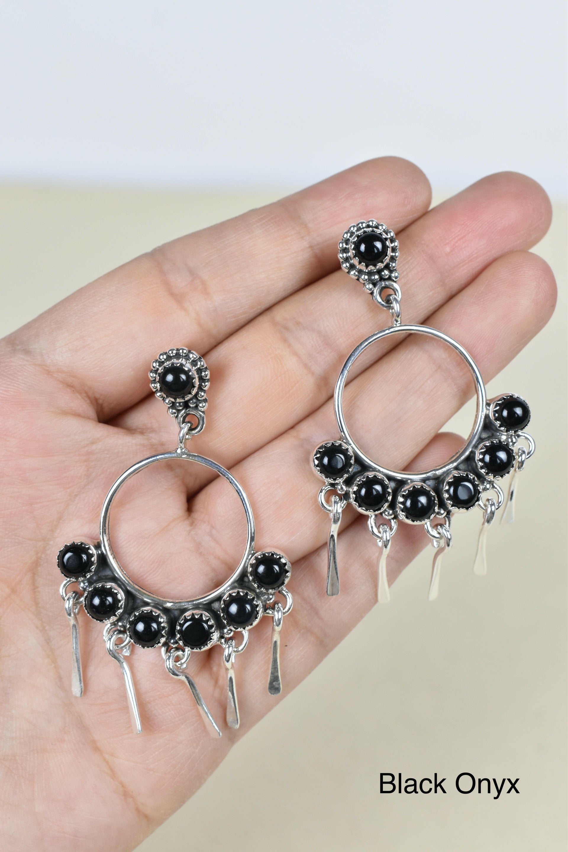 7 Jewel Hoop Studded Dangle Earring-Drop Earrings-Krush Kandy, Women's Online Fashion Boutique Located in Phoenix, Arizona (Scottsdale Area)