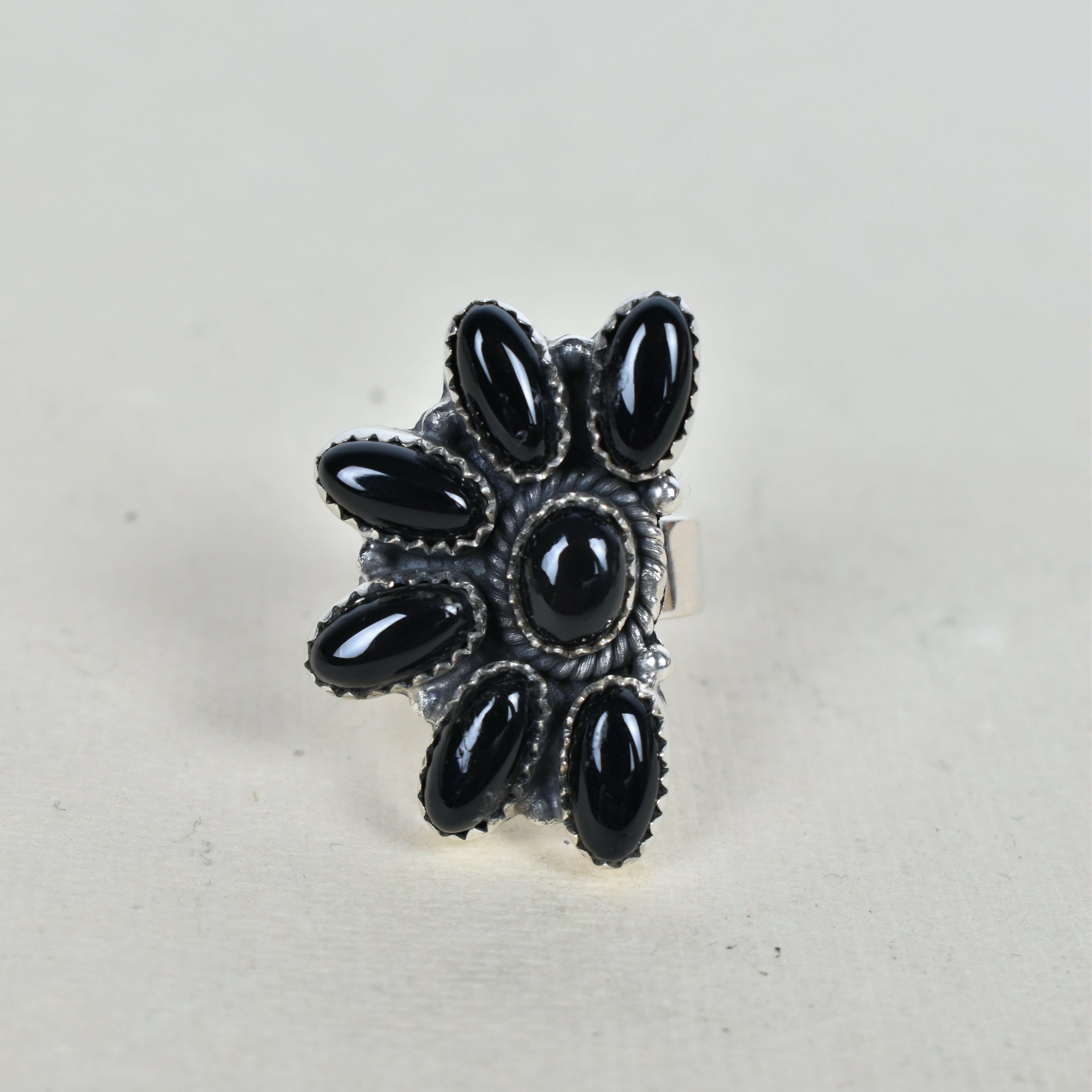 Lazy Daisy Sterling Jeweled Half Ring-Cluster Rings-Krush Kandy, Women's Online Fashion Boutique Located in Phoenix, Arizona (Scottsdale Area)