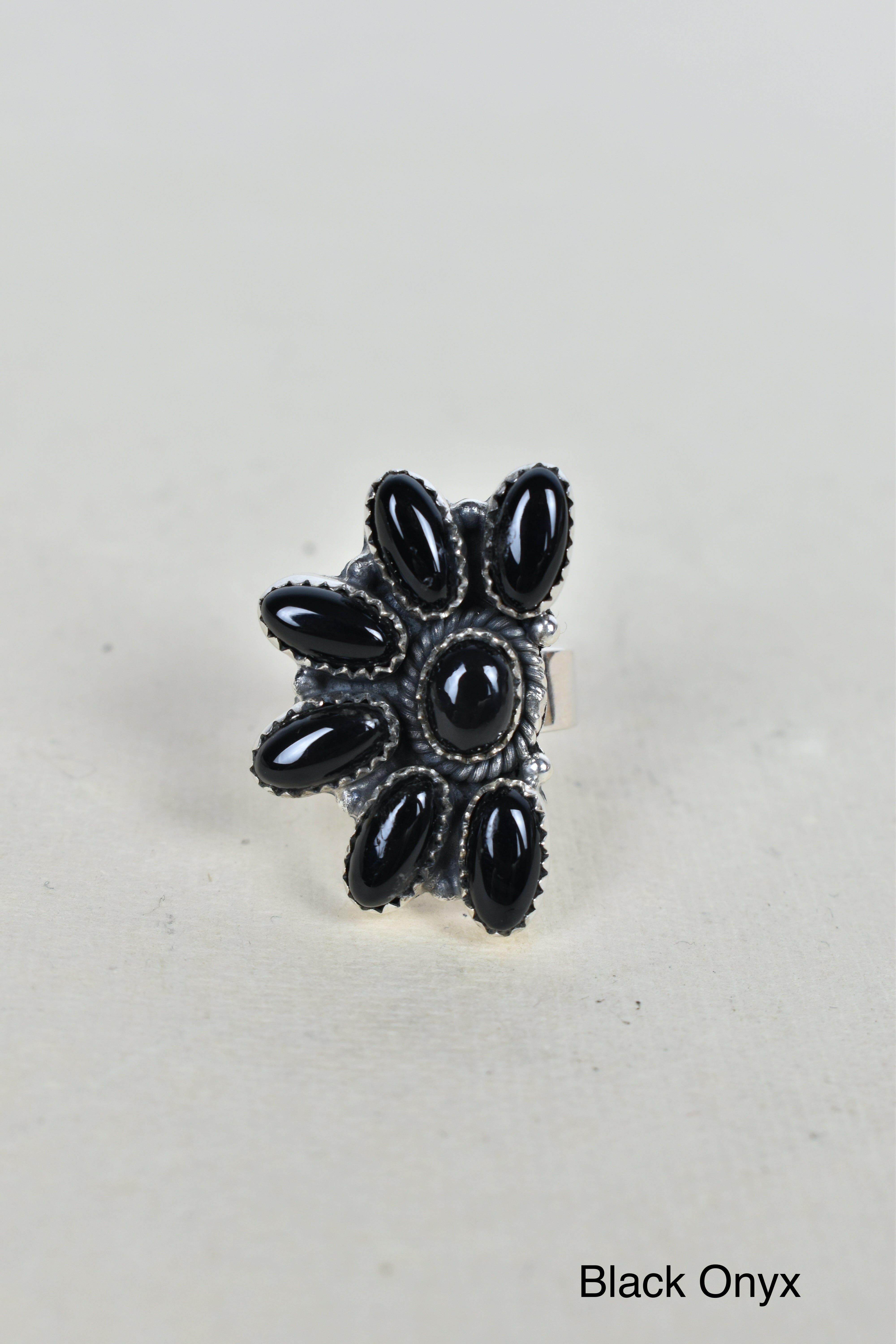 Lazy Daisy Sterling Jeweled Half Ring-Cluster Rings-Krush Kandy, Women's Online Fashion Boutique Located in Phoenix, Arizona (Scottsdale Area)