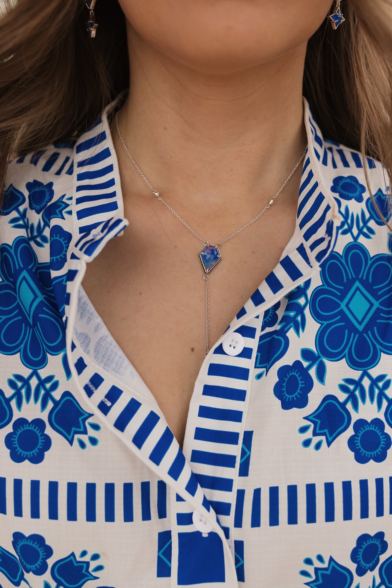 Victoria's Lariat Stone Slab Necklace-Necklaces-Krush Kandy, Women's Online Fashion Boutique Located in Phoenix, Arizona (Scottsdale Area)