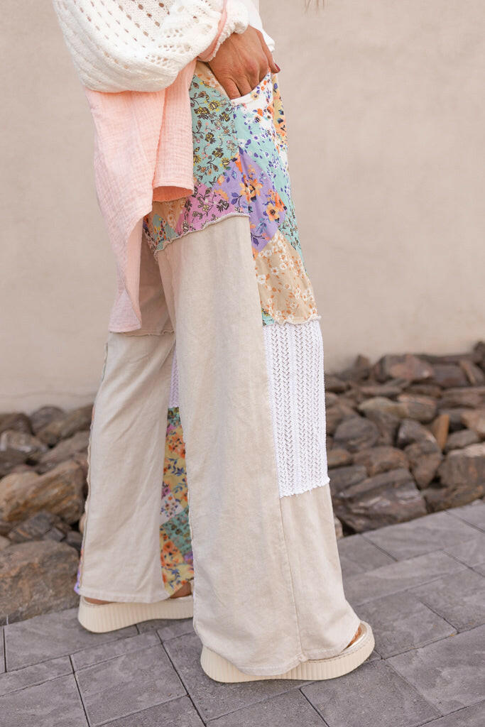 Boho Bliss Patchwork Pants-Bottoms-Krush Kandy, Women's Online Fashion Boutique Located in Phoenix, Arizona (Scottsdale Area)