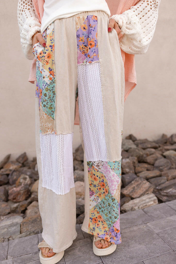 Boho Bliss Patchwork Pants-Bottoms-Krush Kandy, Women's Online Fashion Boutique Located in Phoenix, Arizona (Scottsdale Area)