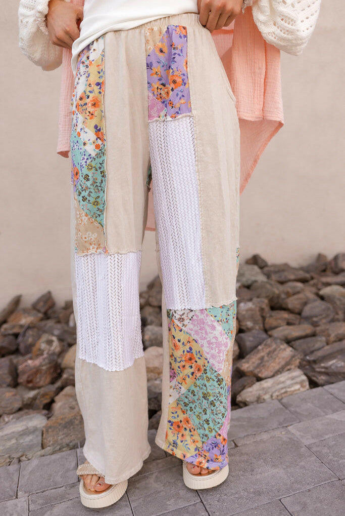 Boho Bliss Patchwork Pants-Bottoms-Krush Kandy, Women's Online Fashion Boutique Located in Phoenix, Arizona (Scottsdale Area)