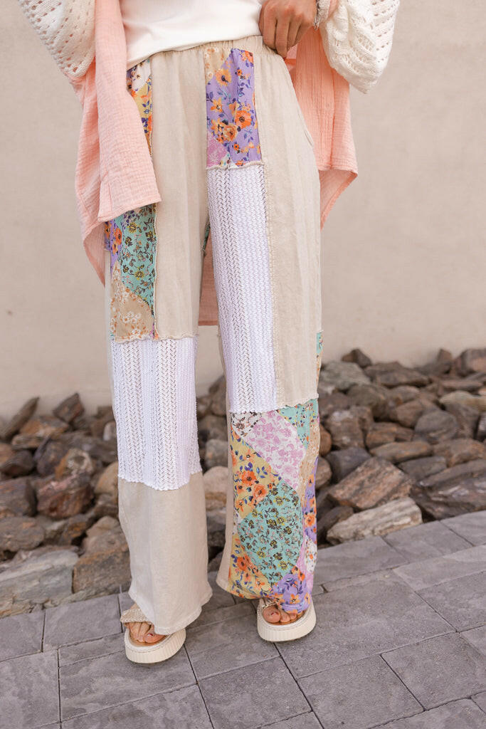 Boho Bliss Patchwork Pants-Bottoms-Krush Kandy, Women's Online Fashion Boutique Located in Phoenix, Arizona (Scottsdale Area)