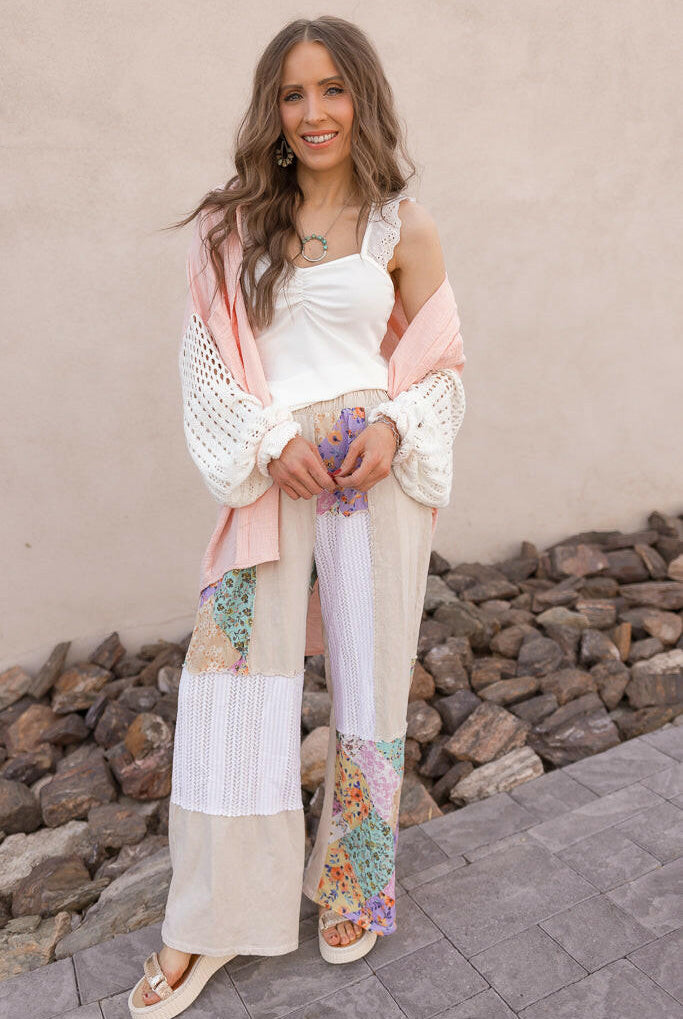 Boho Bliss Patchwork Pants-Bottoms-Krush Kandy, Women's Online Fashion Boutique Located in Phoenix, Arizona (Scottsdale Area)