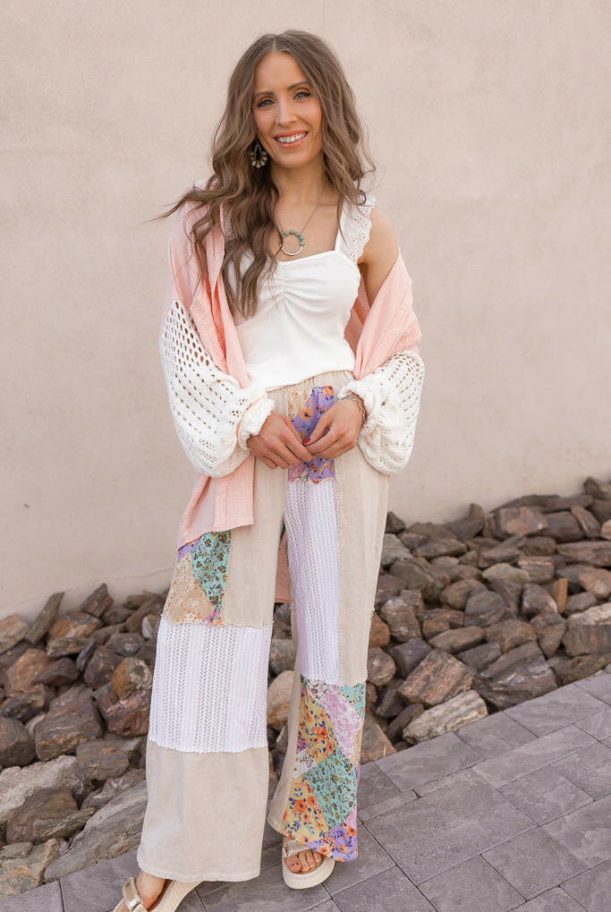 Boho Bliss Patchwork Pants-Bottoms-Krush Kandy, Women's Online Fashion Boutique Located in Phoenix, Arizona (Scottsdale Area)