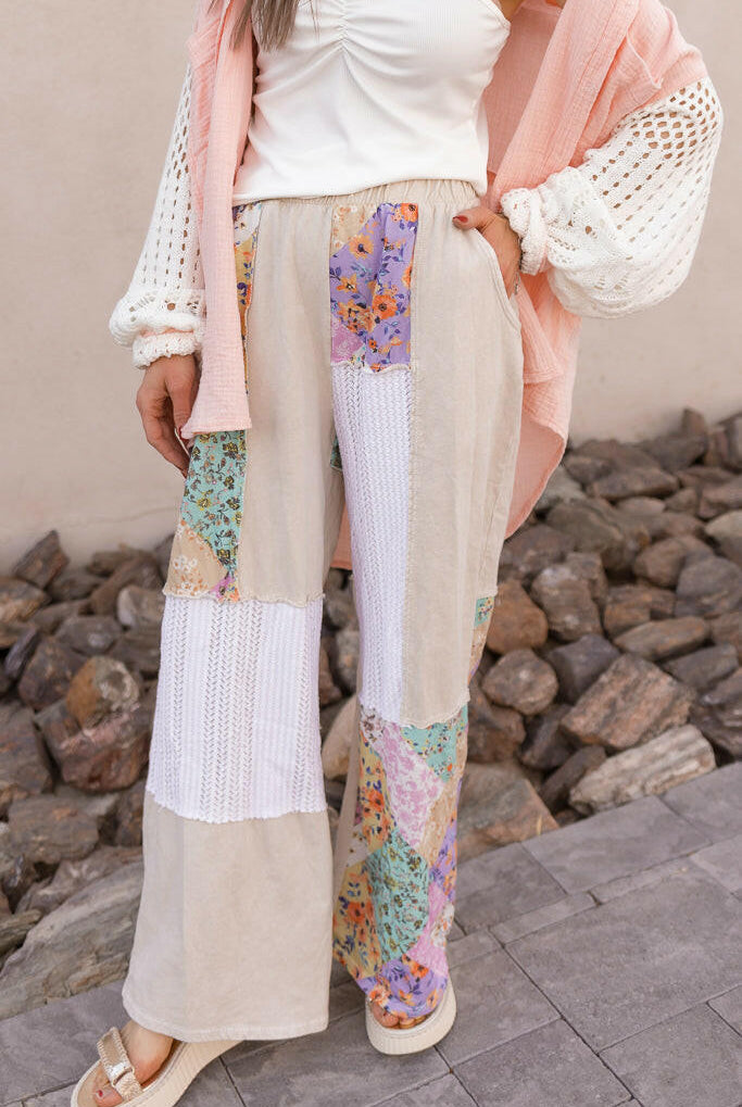 Boho Bliss Patchwork Pants-Bottoms-Krush Kandy, Women's Online Fashion Boutique Located in Phoenix, Arizona (Scottsdale Area)
