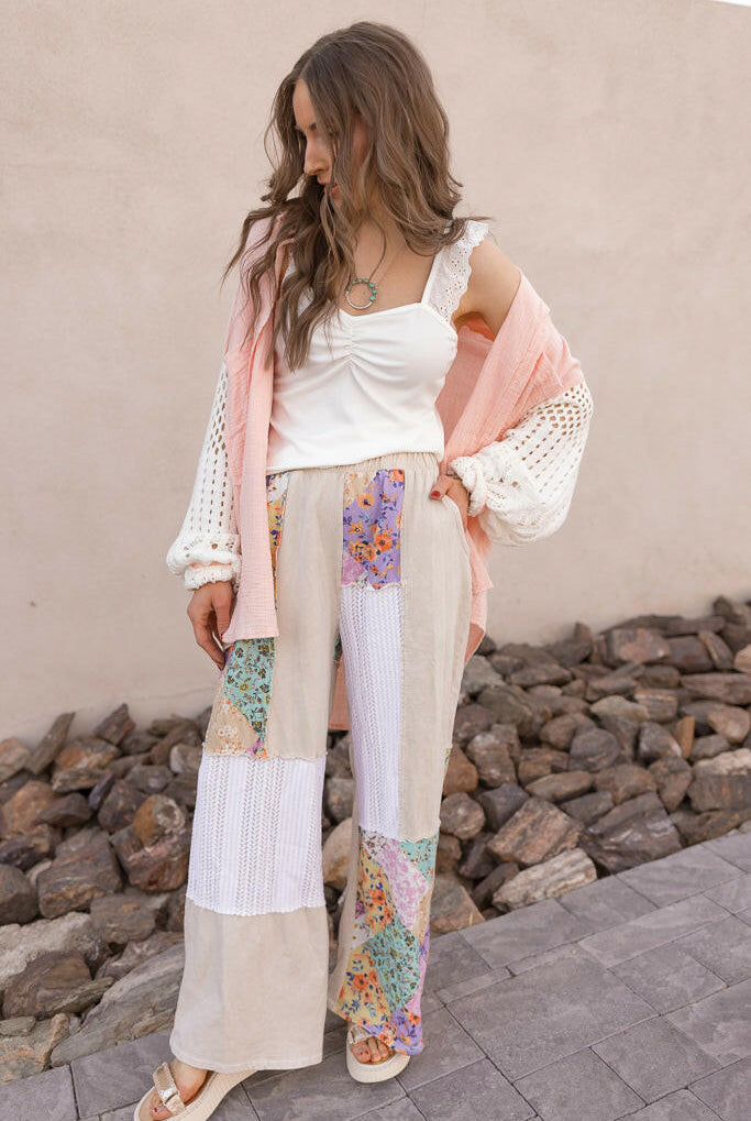 Boho Bliss Patchwork Pants-Bottoms-Krush Kandy, Women's Online Fashion Boutique Located in Phoenix, Arizona (Scottsdale Area)