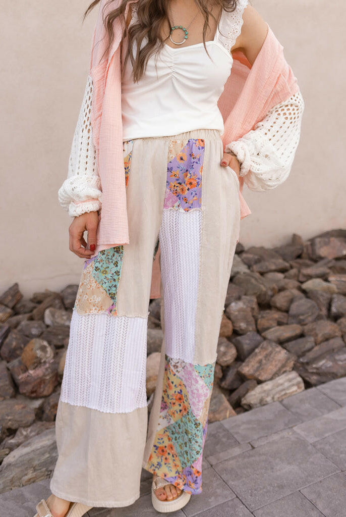 Boho Bliss Patchwork Pants-Bottoms-Krush Kandy, Women's Online Fashion Boutique Located in Phoenix, Arizona (Scottsdale Area)