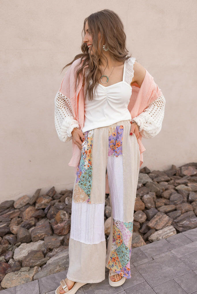 Boho Bliss Patchwork Pants-Bottoms-Krush Kandy, Women's Online Fashion Boutique Located in Phoenix, Arizona (Scottsdale Area)