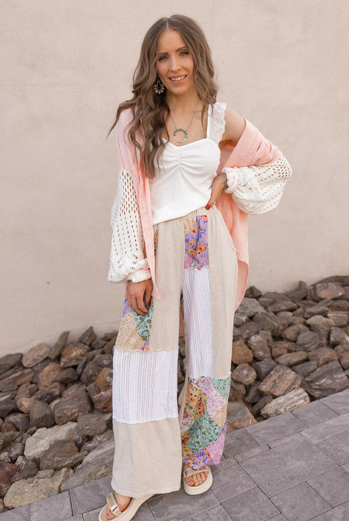 Boho Bliss Patchwork Pants-Bottoms-Krush Kandy, Women's Online Fashion Boutique Located in Phoenix, Arizona (Scottsdale Area)