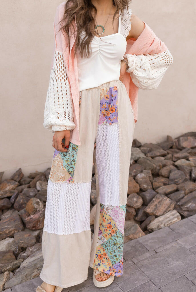 Boho Bliss Patchwork Pants-Bottoms-Krush Kandy, Women's Online Fashion Boutique Located in Phoenix, Arizona (Scottsdale Area)