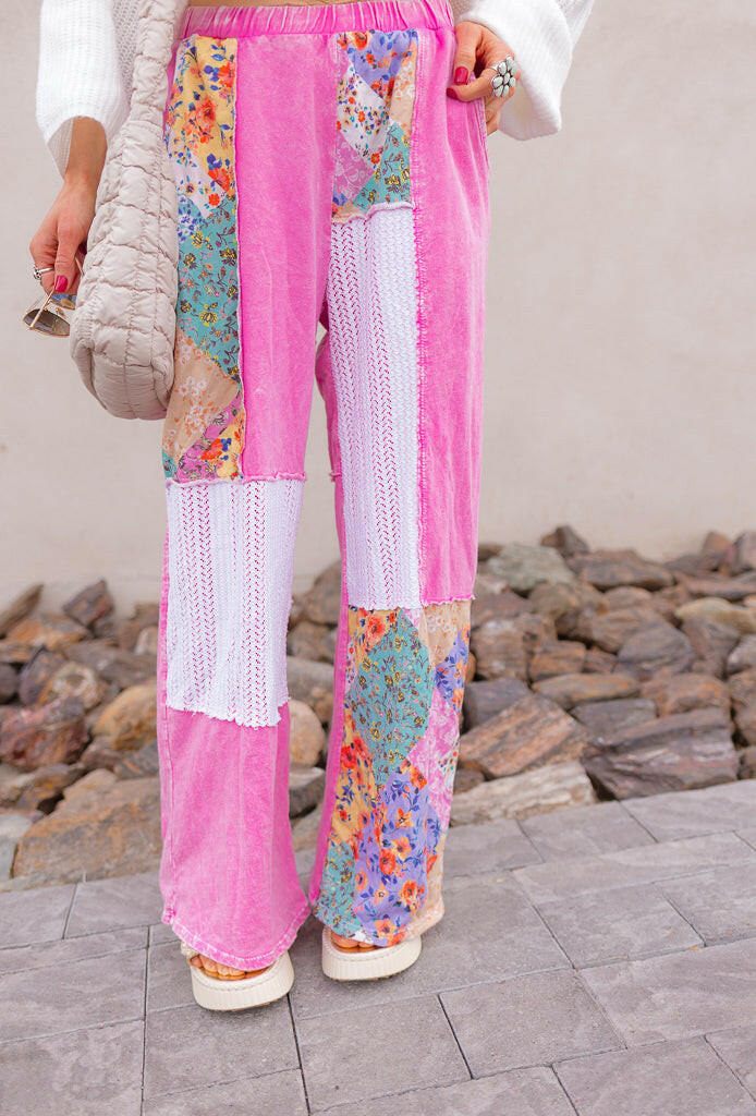 Boho Bliss Patchwork Pants-Bottoms-Krush Kandy, Women's Online Fashion Boutique Located in Phoenix, Arizona (Scottsdale Area)
