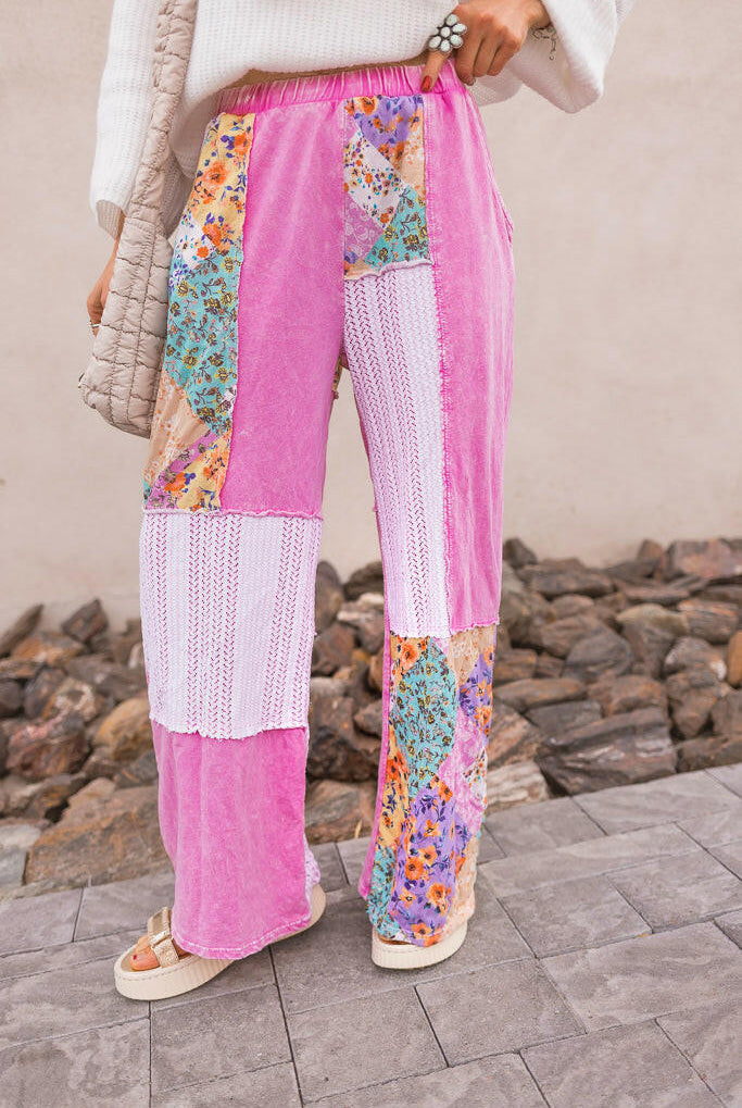 Boho Bliss Patchwork Pants-Bottoms-Krush Kandy, Women's Online Fashion Boutique Located in Phoenix, Arizona (Scottsdale Area)