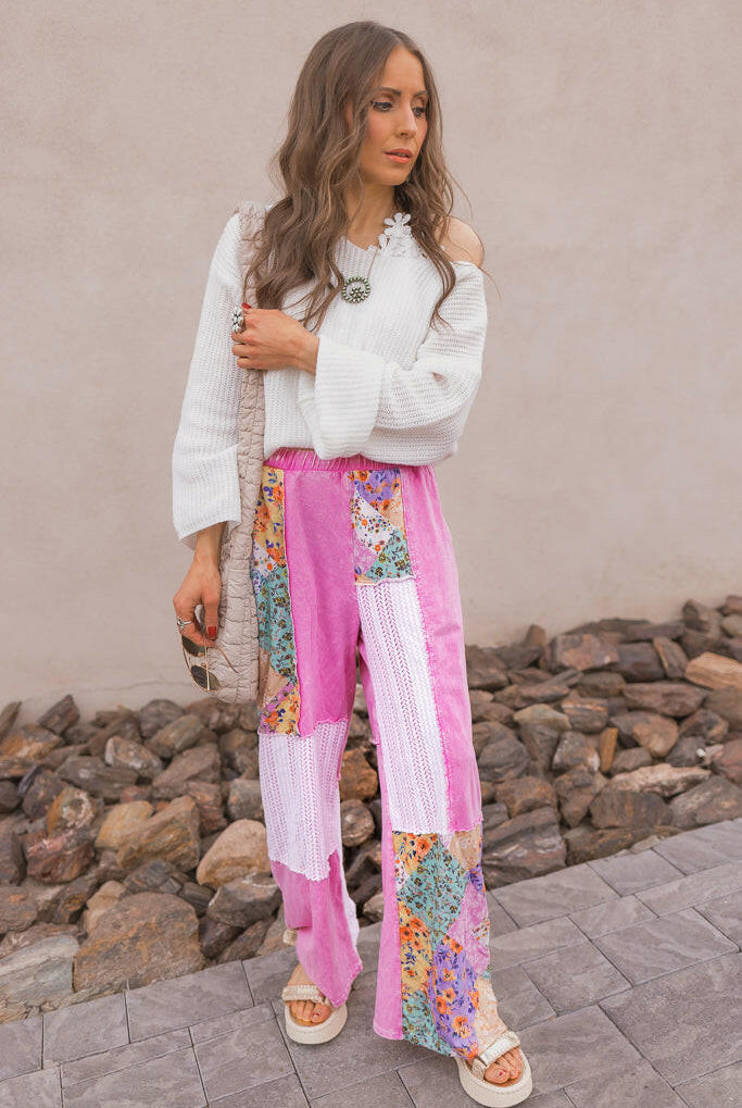 Boho Bliss Patchwork Pants-Bottoms-Krush Kandy, Women's Online Fashion Boutique Located in Phoenix, Arizona (Scottsdale Area)